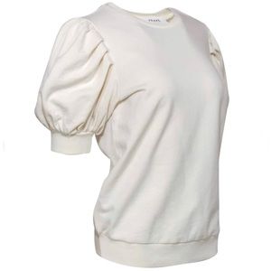 Frame Puffed Sleeve Crew Neck Sweatshirt
